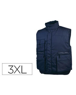 Chaleco deltaplus multibolsillos con cremallera cintura elastica color azul naranja talla 3xl