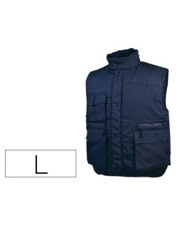 Chaleco deltaplus multibolsillos con cremallera cintura elastica color azul naranja talla l