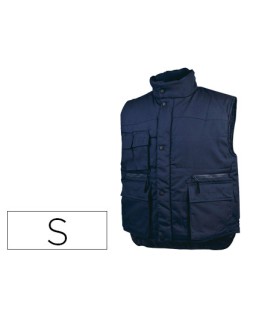Chaleco deltaplus multibolsillos con cremallera cintura elastica color azul naranja talla s