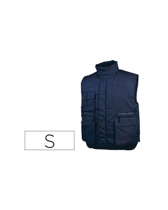 Chaleco deltaplus multibolsillos con cremallera cintura elastica color azul naranja talla s