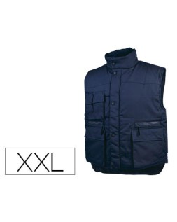 Chaleco deltaplus multibolsillos con cremallera cintura elastica color azul naranja talla xxl