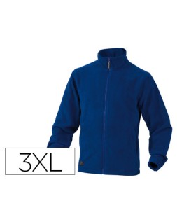 Chaqueta deltaplus polar con cremallera 2 bolsillos color azul talla 3xl