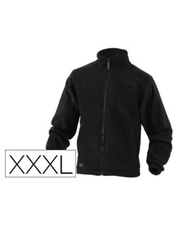 Chaqueta deltaplus polar con cremallera 2 bolsillos color negro talla 3xl