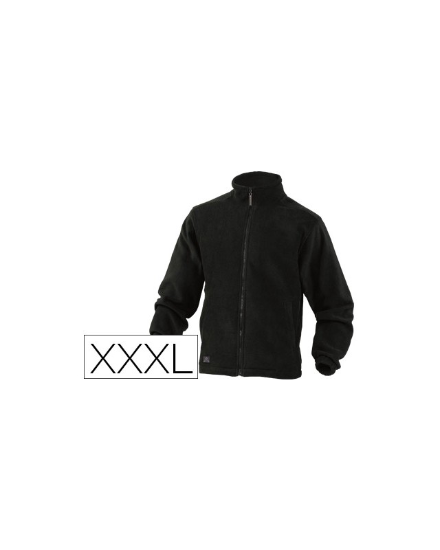 Chaqueta deltaplus polar con cremallera 2 bolsillos color negro talla 3xl