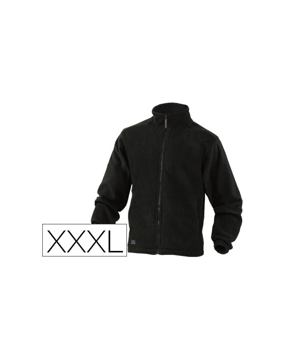 Chaqueta deltaplus polar con cremallera 2 bolsillos color negro talla 3xl