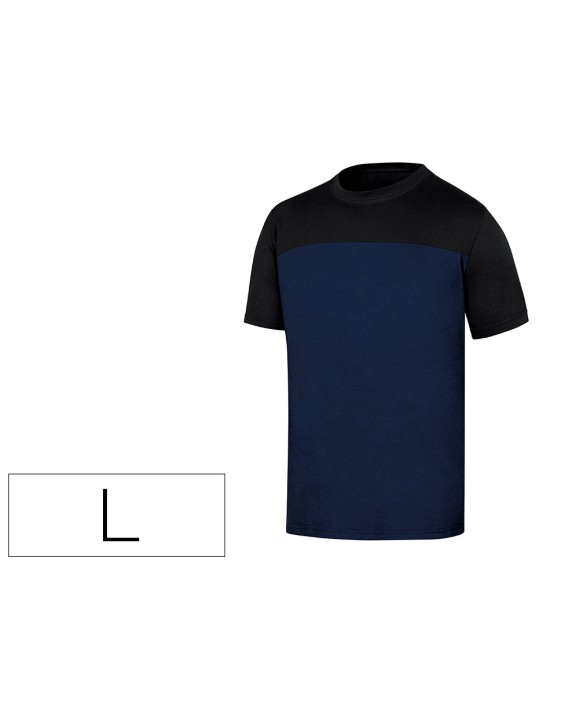 Camiseta de algodon deltaplus color azul/negro talla l