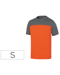 Camiseta de algodon deltaplus color gris/naranja talla s