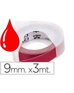 Cinta dymo 3d 9mm x 3 m roja tradicional
