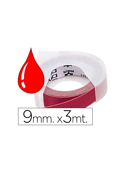 Cinta dymo 3d 9mm x 3 m roja tradicional