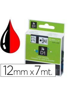 Cinta dymo 1000 negro-rojo 12mm x 7mt d1