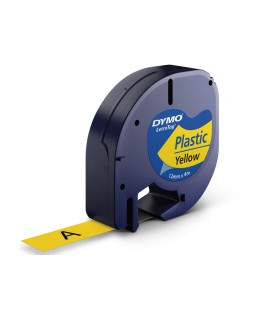 Cinta dymo 12mmx4mt -negro/amarillo para maquina letratag