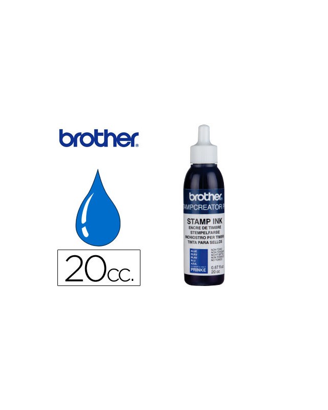 Tinta brother para sellos automaticos color azul bote de 20 cc