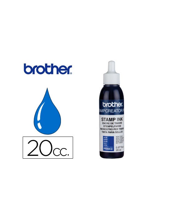 Tinta brother para sellos automaticos color azul bote de 20 cc