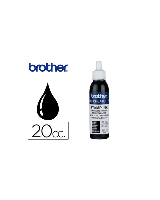Tinta brother para sellos automaticos color negro bote de 20 cc