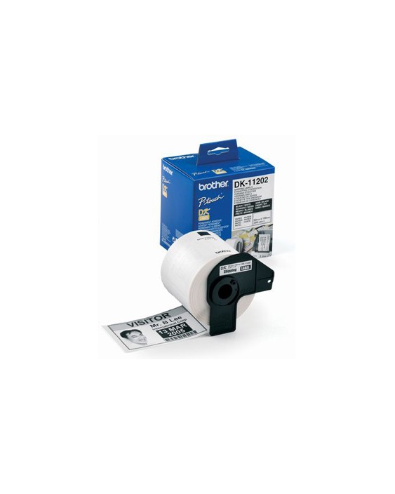 Etiqueta adhesiva brother dk11202 -tamaño 62x100 mm para impresoras de etiquetas ql -300 etiquetas-