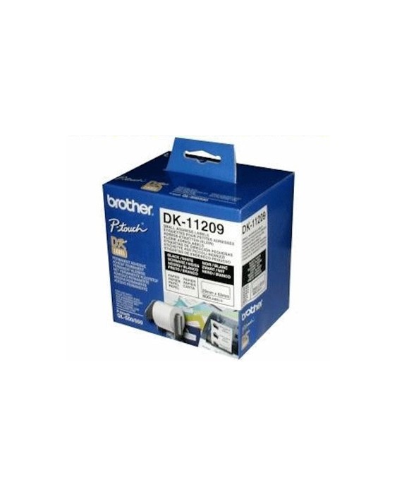 Etiqueta adhesiva brother dk11209 -tamaño 62x29 mm para impresoras de etiquetas solo 1050/n/1060n -800 etiq.-