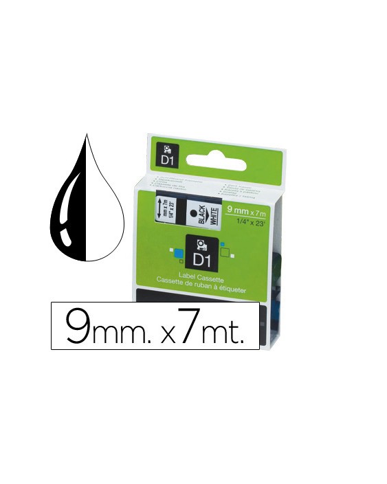 Cinta dymo negro-transparente 9mm x 7mt d1