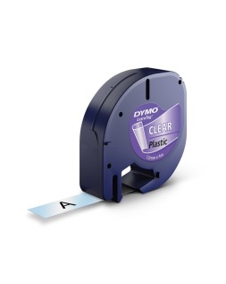 Cinta dymo 12mm x 4mt transparente para maquina letratag