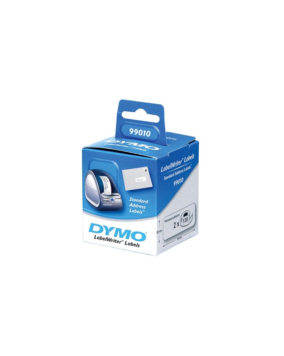 Etiqueta adhesiva dymo 99010 -tamaño 89x28 mm para impresora 400 130 etiquetas uso direcciones caja de 2