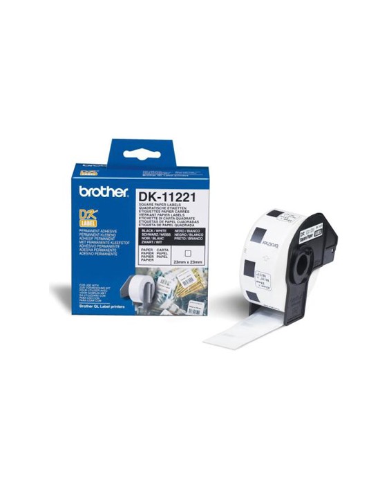 Etiqueta brother dk11221 23x23 mm 1000 etq para impresoras ql
