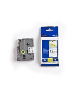 Cinta brother tzes231 blanco-negro 12mm longitud 8 msuper adhesiva