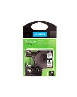 Cinta dymo negro blanco 12mm x3,5 m d1 nylon