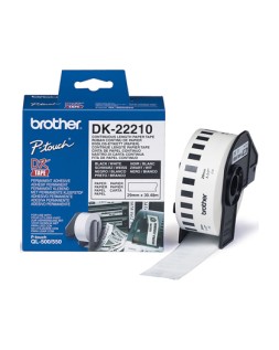 Cinta de papel continuo brother dk-22210 para impresoras ql -29mmx30,48 m