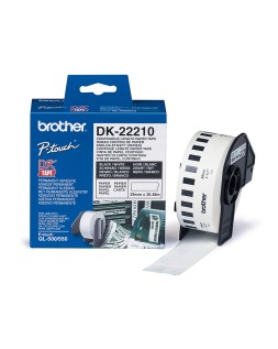 Cinta de papel continuo brother dk-22210 para impresoras ql -29mmx30,48 m