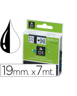 Cinta dymo negro-blanco 19mm x 7mt d1