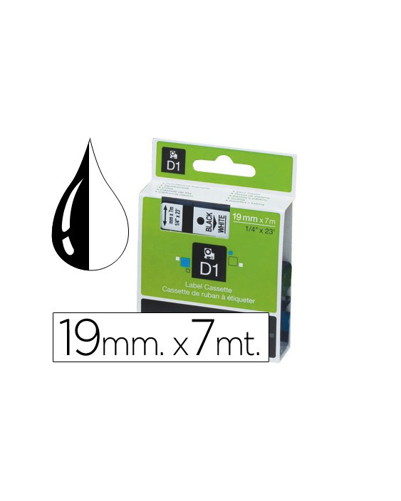 Cinta dymo negro-blanco 19mm x 7mt d1