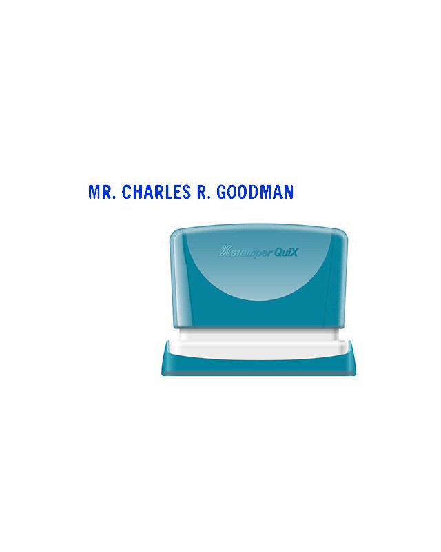 Sello x'stamper quix personalizable color azul medidas 4x60 mm q-05
