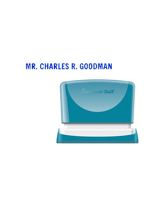 Sello x'stamper quix personalizable color azul medidas 4x60 mm q-05