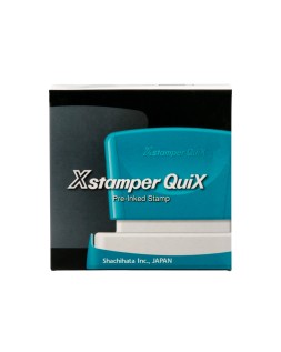 Sello x'stamper quix personalizable color azul medidas 24x49 mm q-12