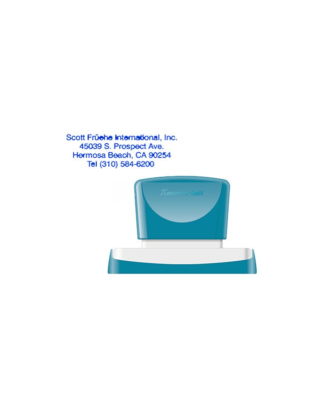 Sello x'stamper quix personalizable color azul medidas 28x78 mm q-24
