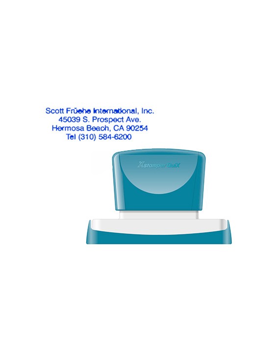 Sello x'stamper quix personalizable color azul medidas 28x78 mm q-24