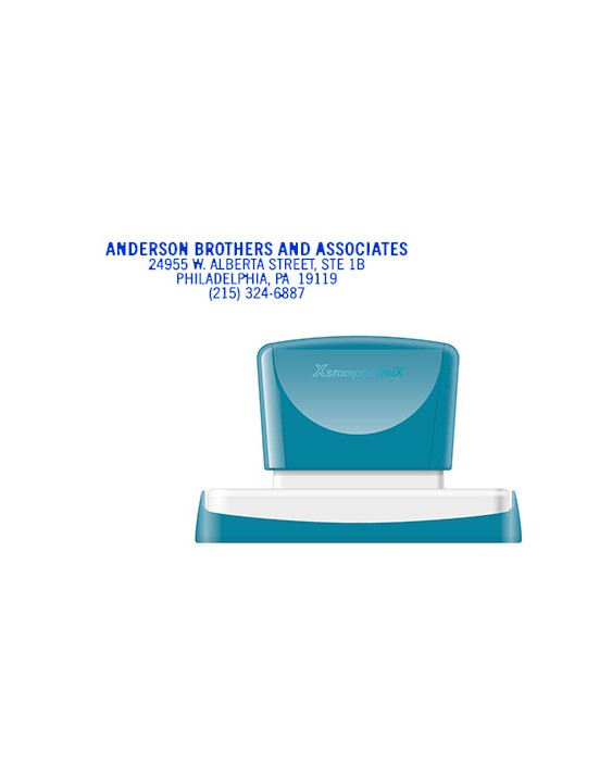 Sello x'stamper quix personalizable color azul medidas 16x83 mm q-26