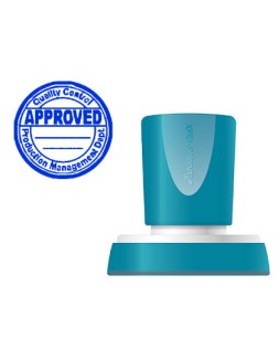 Sello x'stamper quix personalizable color azul redondo diametro 38 mm q-53