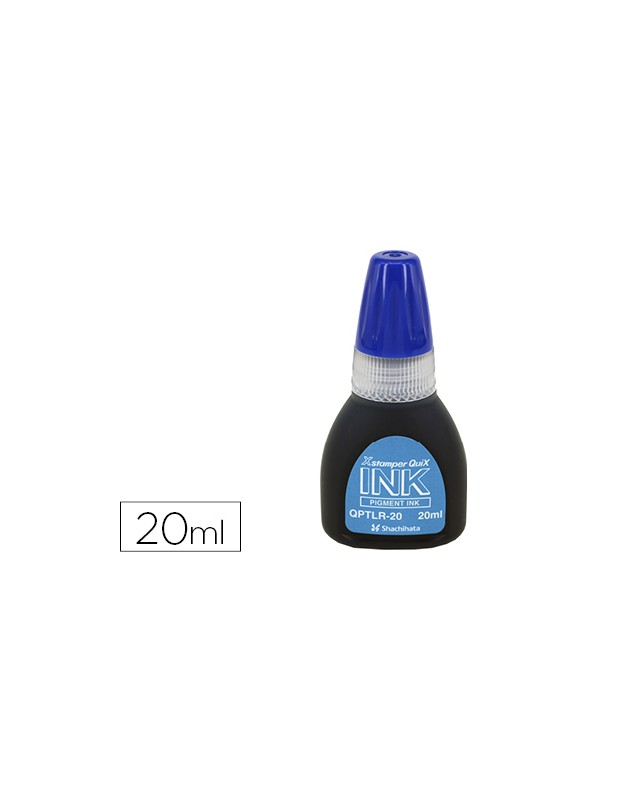 Tinta x'stamper quix para sellos azul bote de 20 ml