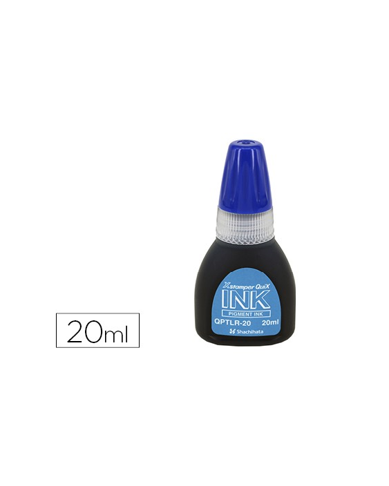 Tinta x'stamper quix para sellos azul bote de 20 ml