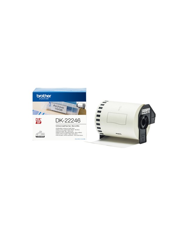 Etiqueta adhesiva brother dk22246 tamaño 103mm x 30,48 m para impresoras ql