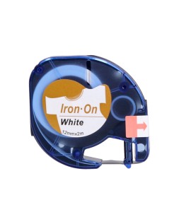 Cinta q-connect 12 mm x 2 m negro-blanco para ropa para maquina letratag