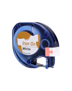 Cinta q-connect 12 mm x 2 m negro-blanco para ropa para maquina letratag