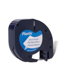 Cinta q-connect 12 mm x 4 m negro-blanco perla para maquina letratag