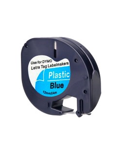 Cinta q-connect 12 mm x 4 m negro-ultra azul para maquina letratag