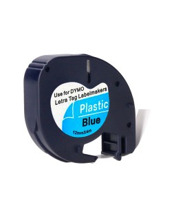 Cinta q-connect 12 mm x 4 m negro-ultra azul para maquina letratag