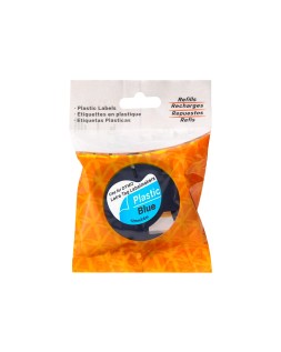 Cinta q-connect 12 mm x 4 m negro-ultra azul para maquina letratag