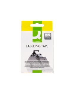 Cinta q-connect tze-211 blanco-negro 6mm longitud 8 m