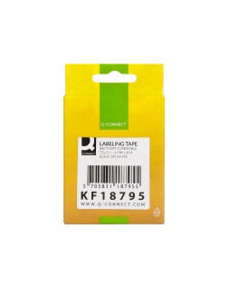Cinta q-connect tze-211 blanco-negro 6mm longitud 8 m
