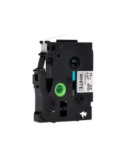 Cinta q-connect tze-231 blanco-negro 12mm longitud 8 m