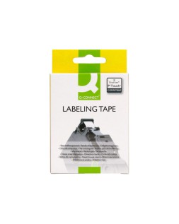 Cinta q-connect tze-231 blanco-negro 12mm longitud 8 m